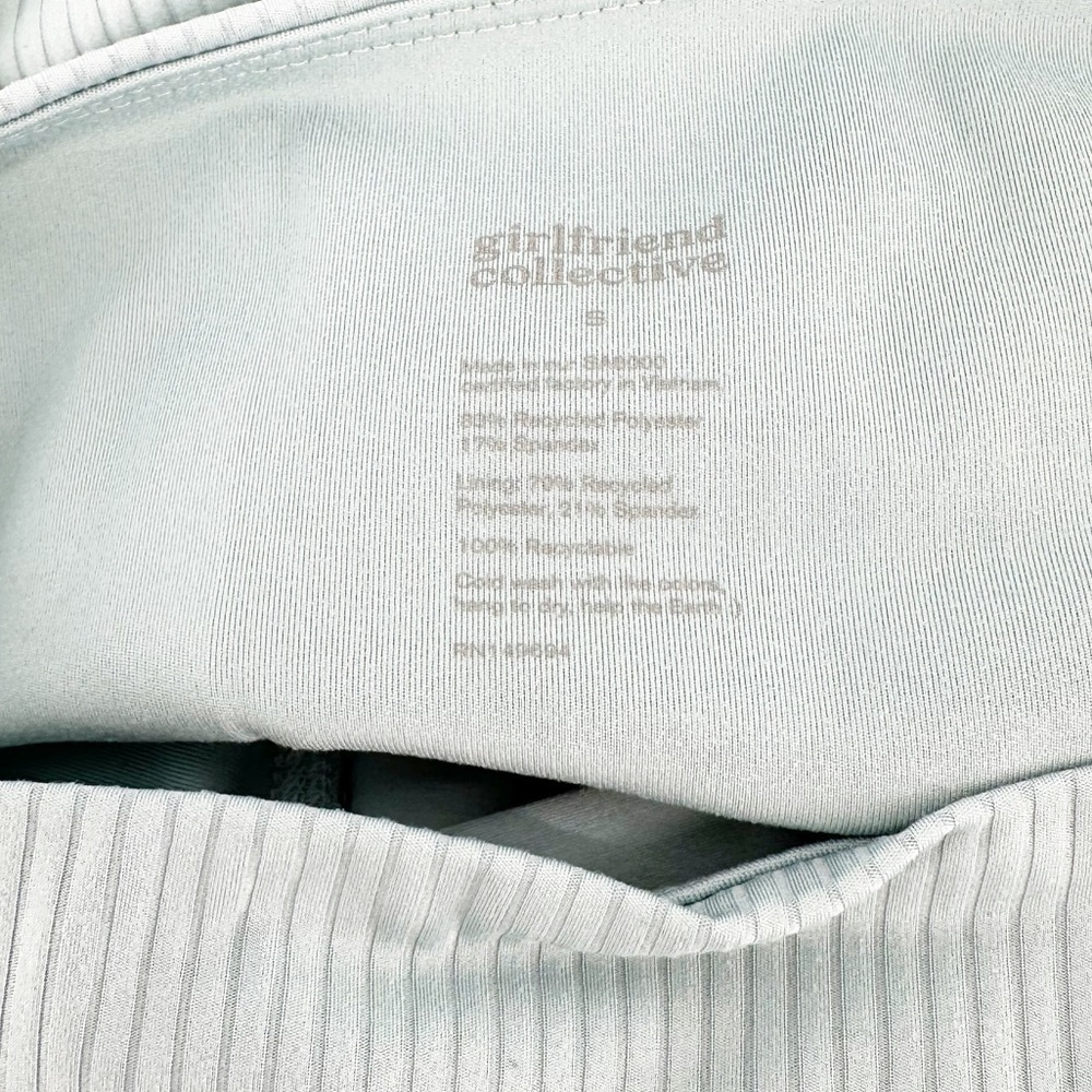 Girlfriend Collective Ribbed High Rise Compressive Legging in Mist - Picture 3 of 7